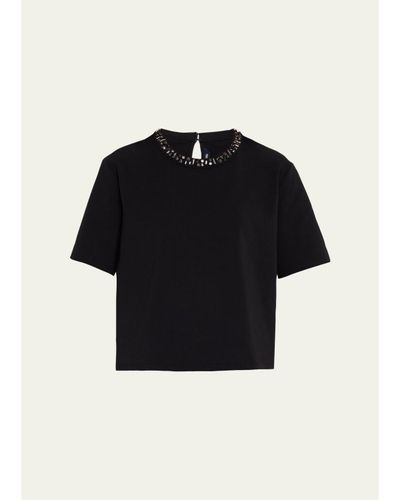 Veronica Beard Sebastian Jewel-Neck T-Shirt