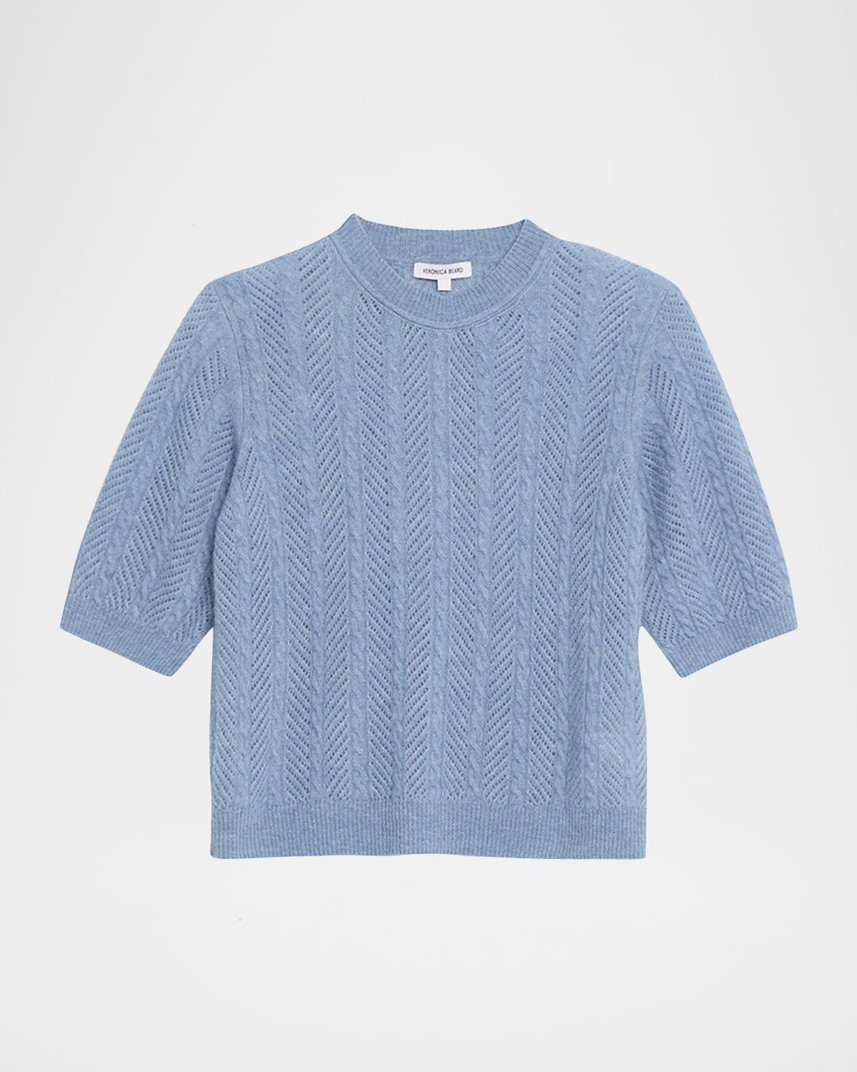 Veronica Beard Shana Cable-Knit Crewneck Sweater
