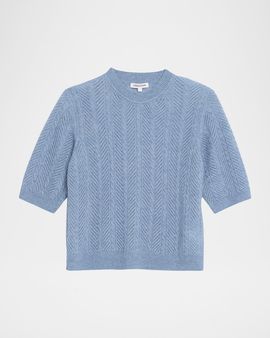 Veronica Beard Shana Cable-Knit Crewneck Sweater