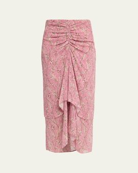 Veronica Beard Sira Floral Chiffon Skirt