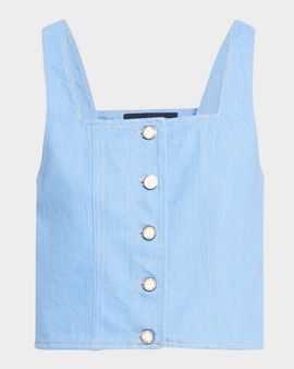 Veronica Beard Spensley Cropped Denim Vest