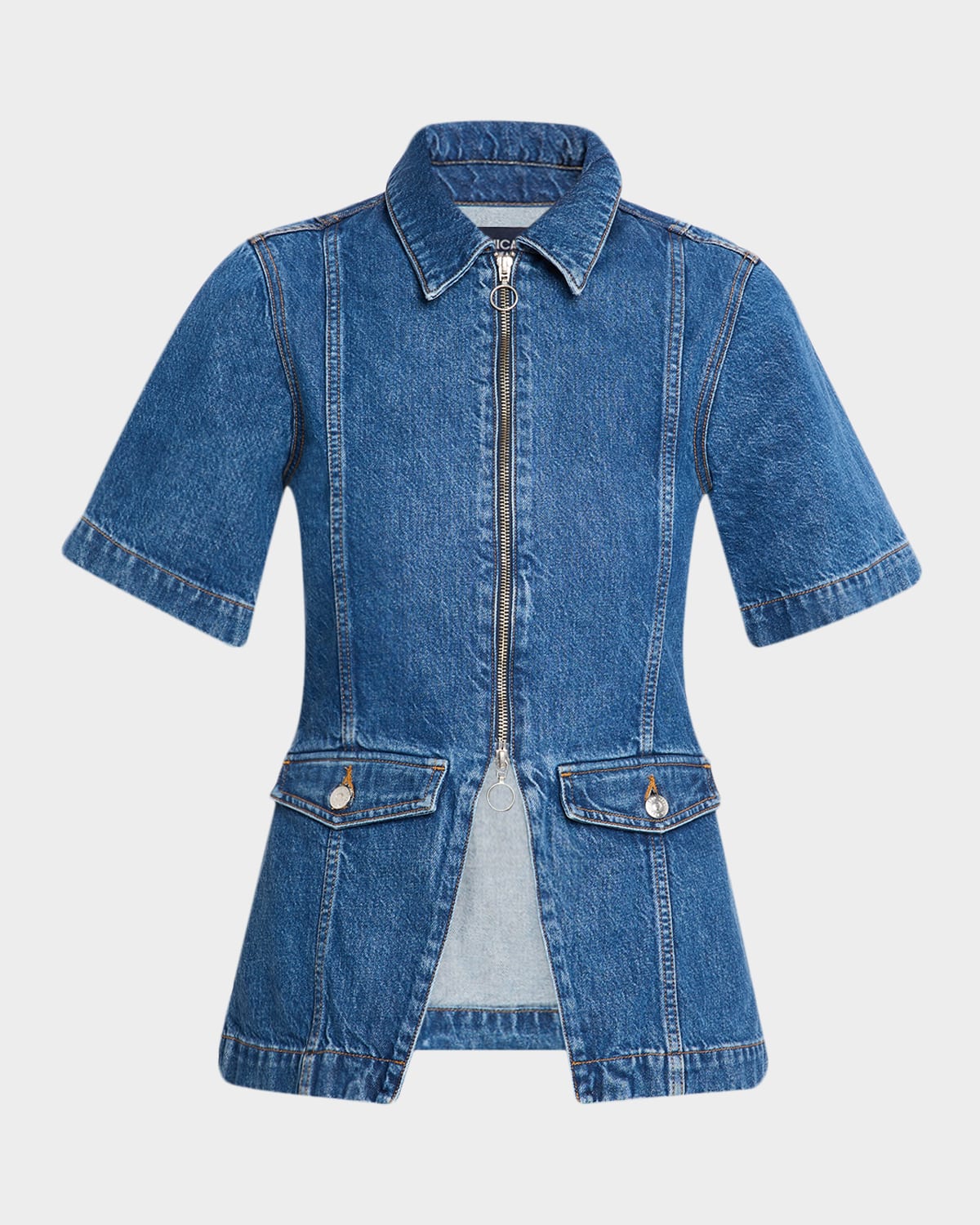 Veronica Beard Sully Short-Sleeve Denim Jacket