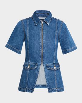 Veronica Beard Sully Short-Sleeve Denim Jacket