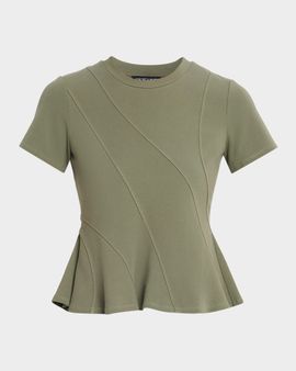 Veronica Beard Syverin Paneled Peplum Tee