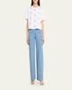 Veronica Beard Taylor Embroidered Patch-Pocket Straight-Leg Jeans - 2