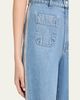 Veronica Beard Taylor Embroidered Patch-Pocket Straight-Leg Jeans - 5