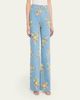 Veronica Beard Taylor High-Rise Wide-Leg Floral Jeans - 4