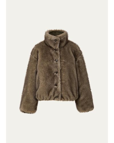Veronica Beard Varell Reversible Faux Fur Bomber Jacket