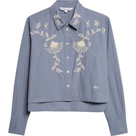 Veronica Beard Veronica Beard Aderes Beaded Floral Cotton Button-Up Shirt