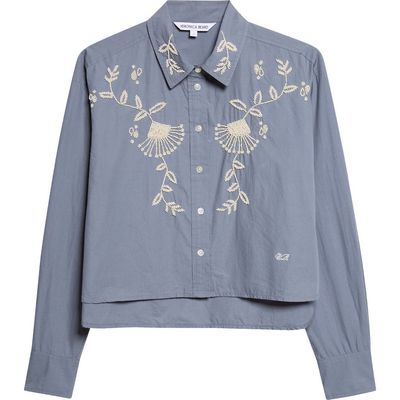 Veronica Beard Veronica Beard Aderes Beaded Floral Cotton Button-Up Shirt