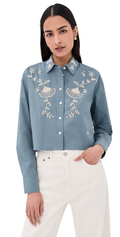 Veronica Beard Veronica Beard Aderes Shirt Blue Steel