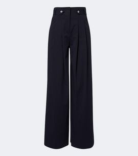 Veronica Beard Veronica Beard Allman pleated cotton-blend wide-leg pants