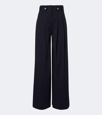 Veronica Beard Veronica Beard Allman pleated cotton-blend wide-leg pants
