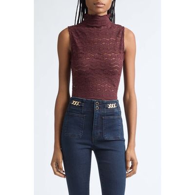Veronica Beard Veronica Beard Alora Lace Mock Neck Top