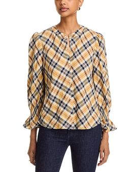 Veronica Beard Veronica Beard Ashlynn Puffed Shoulder Blouse