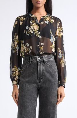 Veronica Beard Veronica Beard Ashlynn Silk Chiffon Blouse