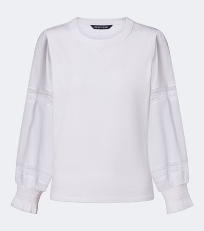 Veronica Beard Veronica Beard Bellamie lace-trimmed cotton-blend top