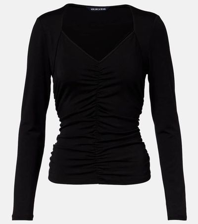 Veronica Beard Veronica Beard Benedict gathered cotton jersey T-shirt