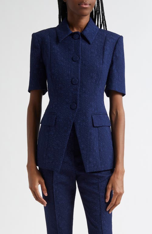 Veronica Beard Veronica Beard Bodie Floral Embroidery Elbow Sleeve Dickey Jacket