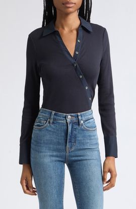 Veronica Beard Veronica Beard Brenner Rib Button-Up Shirt