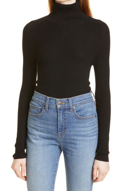 Veronica Beard Veronica Beard Calista Turtleneck Merino Wool Rib Top