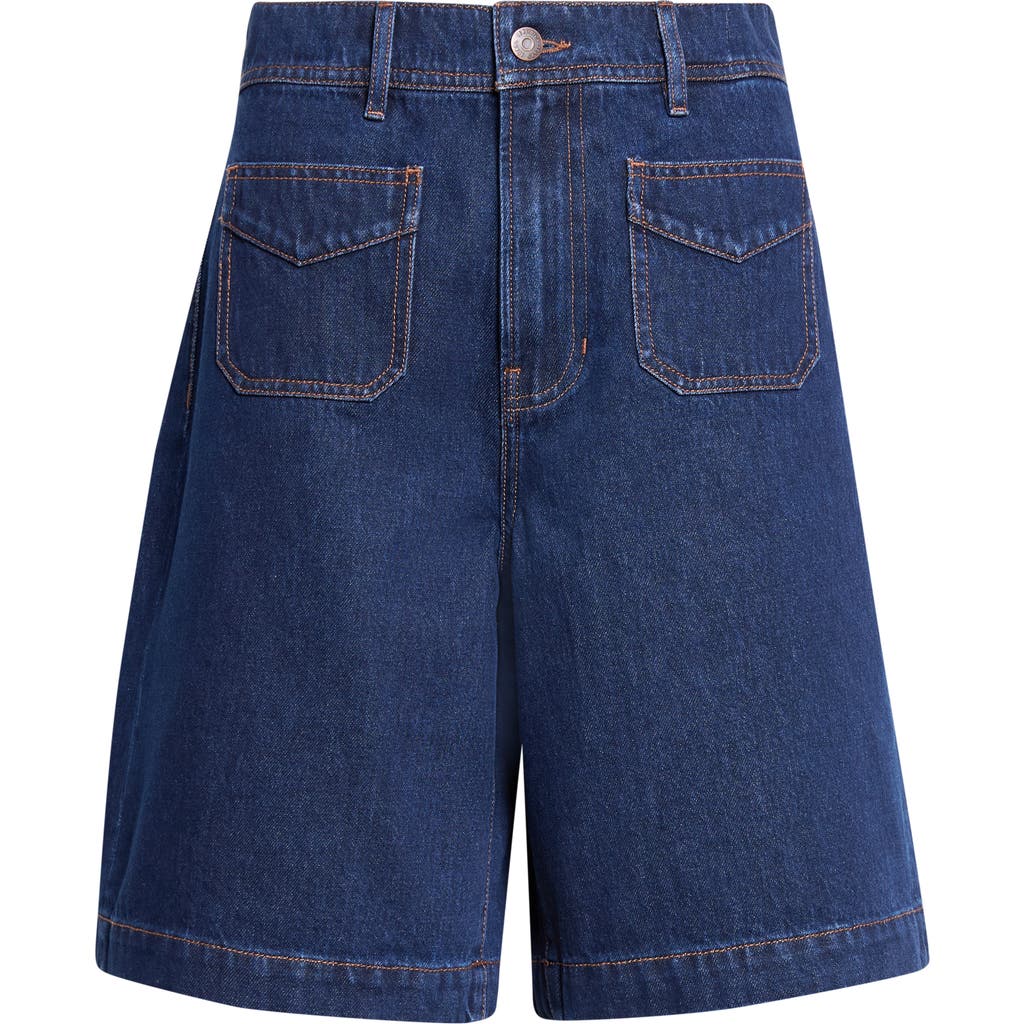 Veronica Beard Veronica Beard Carter Patch Pocket Denim Shorts