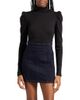 Veronica Beard Veronica Beard Cedar Rib Puff Sleeve Cotton Turtleneck - 1