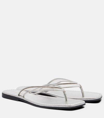Veronica Beard Veronica Beard Clea leather-trimmed PVC thong sandals