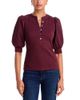 Veronica Beard Veronica Beard Coralee Henley Cotton Stretch Top - 1