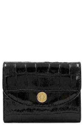 Veronica Beard Veronica Beard Croc Embossed Flap Leather Card Case