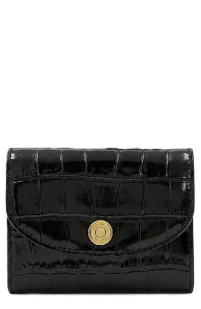 Veronica Beard Veronica Beard Croc Embossed Flap Leather Card Case