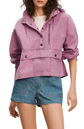 Veronica Beard Veronica Beard Cunningham Half Snap Cotton Hoodie
