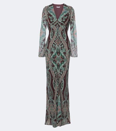Veronica Beard Veronica Beard Daciana printed silk georgette maxi dress