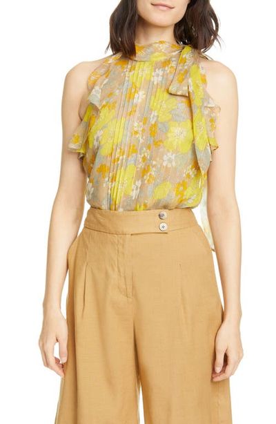 Veronica Beard Veronica Beard Dali Metallic Stripe Silk Tank
