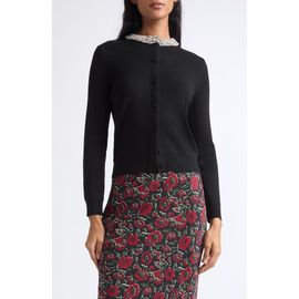 Veronica Beard Veronica Beard Daro Embellished Merino Wool Cardigan
