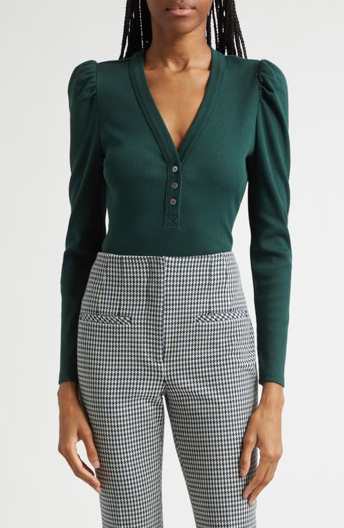 Veronica Beard Veronica Beard Dekalb Rib Puff Shoulder Henley