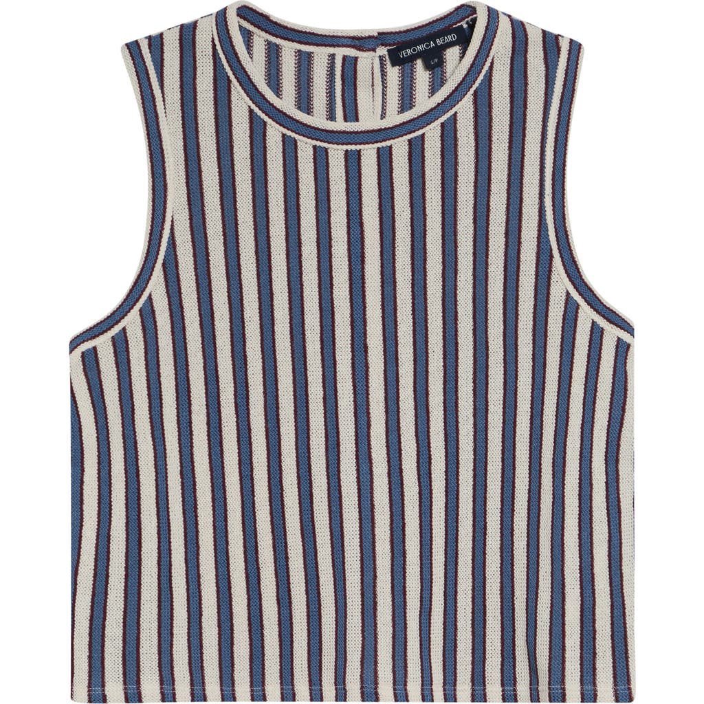 Veronica Beard Veronica Beard Dravin Stripe Crochet Cotton Tank