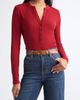 Veronica Beard Veronica Beard Drexler Ribbed Henley Top - 1