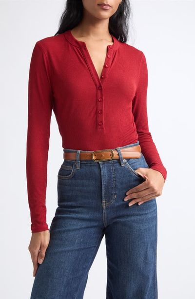 Veronica Beard Veronica Beard Drexler Ribbed Henley Top