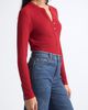 Veronica Beard Veronica Beard Drexler Ribbed Henley Top - 3