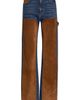 Veronica Beard Veronica Beard Dylan High Waist Suede Trim Straight Leg Jeans - 5