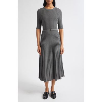 Veronica Beard Veronica Beard Elthea Belted Pleated Midi Dress