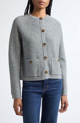 Veronica Beard Veronica Beard Elwood Merino Wool & Cashmere Knit Jacket