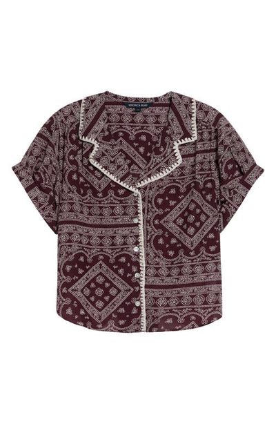 Veronica Beard Veronica Beard Ilene Mosaic Print Button Front Crop Top