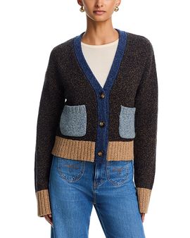 Veronica Beard Veronica Beard Josiane Wool Blend Colorblocked Cardigan