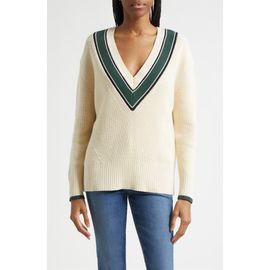 Veronica Beard Veronica Beard Jovren Contrast Detail Cotton & Cashmere Sweater