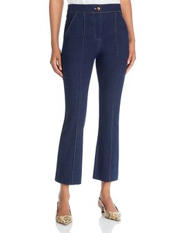 Veronica Beard Veronica Beard Kimra Mid Rise Cropped Kick Flare Jeans in Midnight Wash