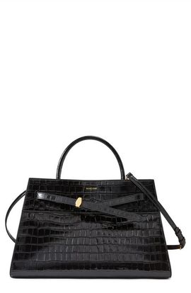 Veronica Beard Veronica Beard Large Dash Croc Embossed Leather Tote
