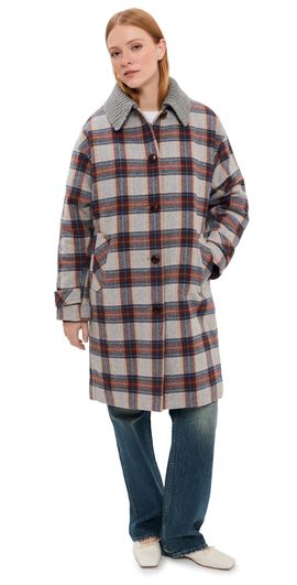Veronica Beard Veronica Beard Laurent Dickey Collared Coat Heather Grey Multi