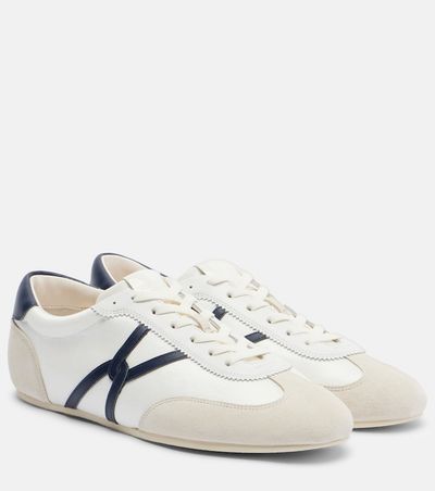 Veronica Beard Veronica Beard Leather-trimmed canvas sneakers